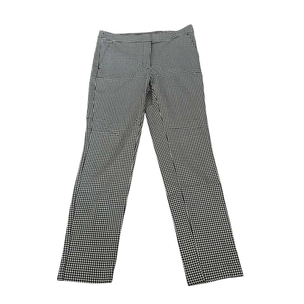 ZARA Black White Gingham Check Pull On Cropped Pants Women's M